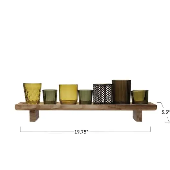 Hello Honey&reg; Wooden Footed Tray & Votive Holder Set {3}