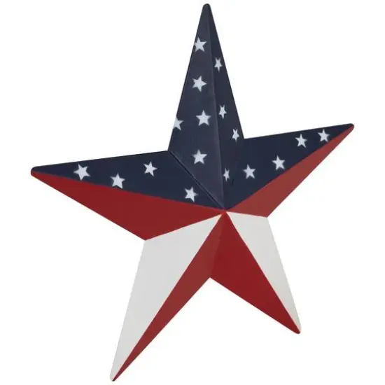 15" Patriotic Star Metal Wall Decoration {4}
