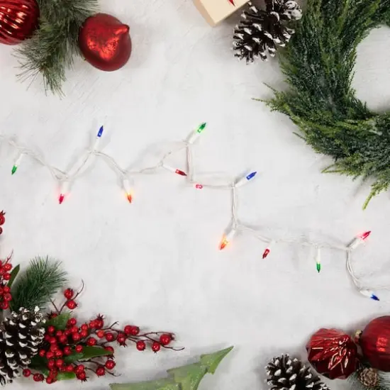 50ct. Mini Christmas String Lights with White Wire Multicolor {7}