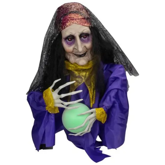 20" Lighted & Animated Fortune Teller Halloween Decoration {1}