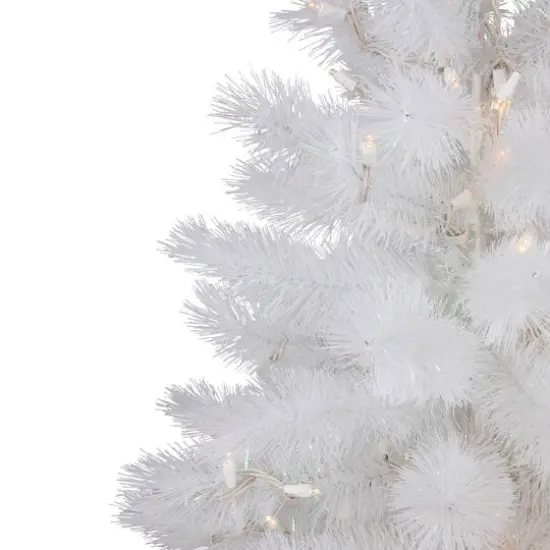 3ft. Pre-Lit White Alaskan Pine Artificial Christmas Tree, Warm White LED Lights {3}