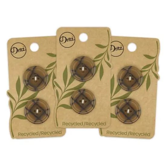 Dritz&reg; 23mm Medium Brown Recycled Polyester Round Button, 6ct. {8}