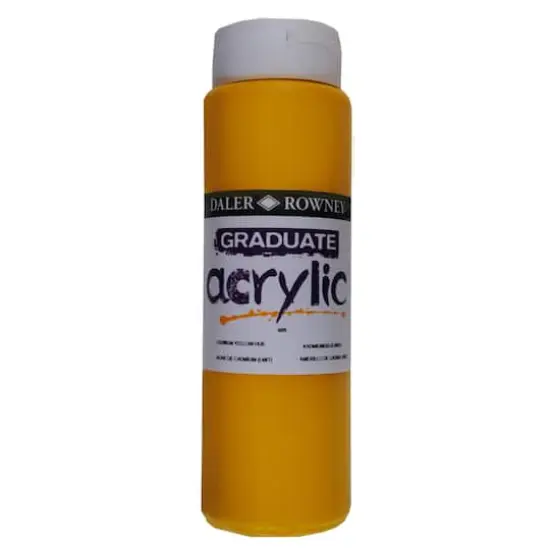 Daler-Rowney&reg; Graduate Acrylic, 500mL Cadmium Yellow Hue {1}