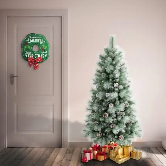 4.5ft. Unlit Perry Hard Needle Artificial Christmas Tree {3}