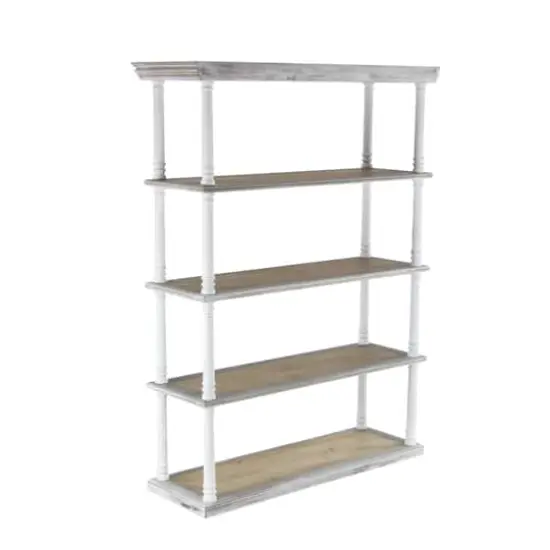 Brown Wood Farmhouse Shelving Unit, 64 " x 47 " x 15 " {5}