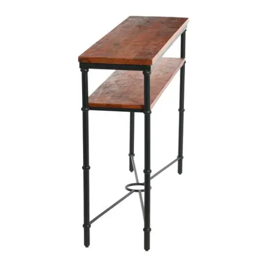 Hello Honey® 48" Saratoga Rustic Wood & Metal Console Table Warm Walnut {7}