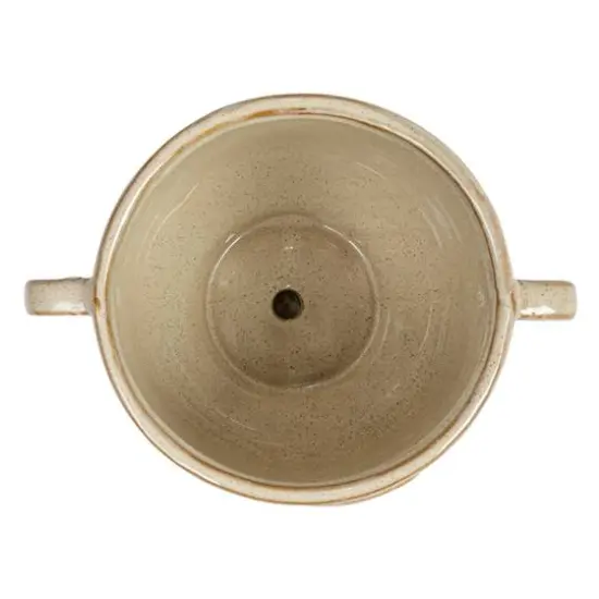 Hello Honey&reg; 8.25" Cream Stoneware Face Planter & Saucer {6}