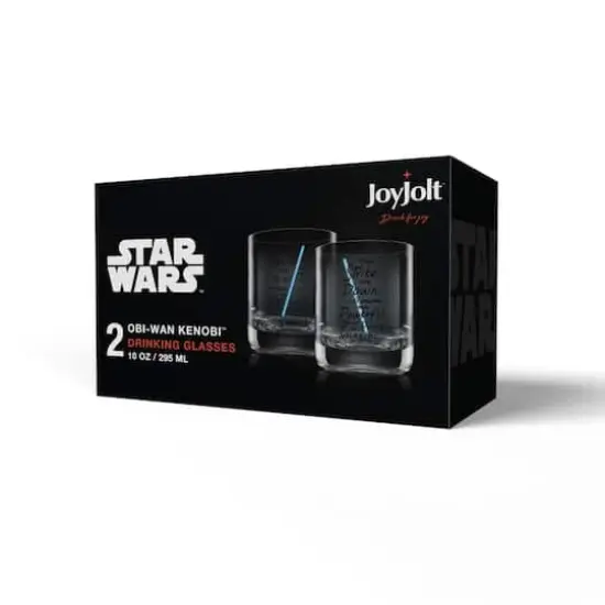 JoyJolt&reg; Star Wars&trade; 10oz. New Hope Obi-Wan Kenobi Blue Lightsaber Short Drinking Glass, 2ct. {9}
