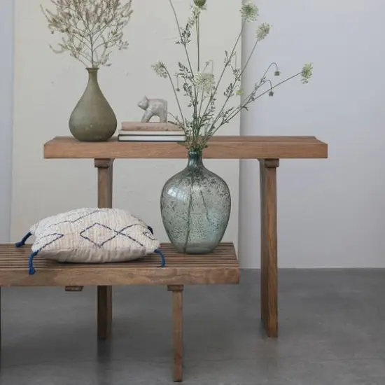 Hello Honey® 44" Natural Scandinavian Slatted Wood Console Table {5}