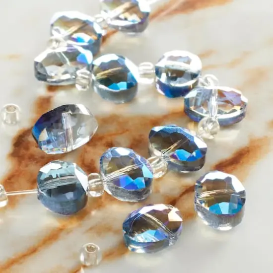 Blue Oval Glass Beads, 11mm by Bead Landing&trade; {3}