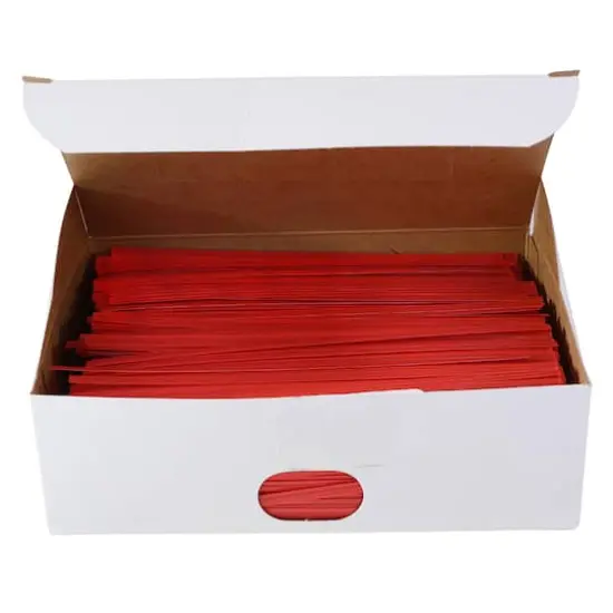 JAM Paper Home D&eacute;cor Trimmings 6" Plastic Twist Ties, 2,000ct. Red {1}