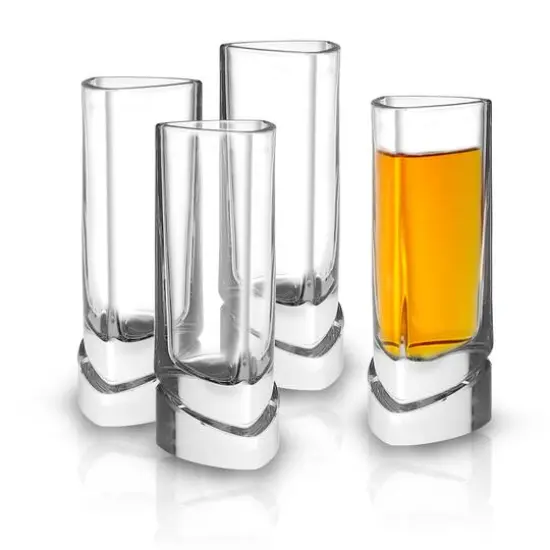 JoyJolt&reg; 1.5oz. Aqua Vitae Triangle Off Base Shot Glasses, 4ct. {1}