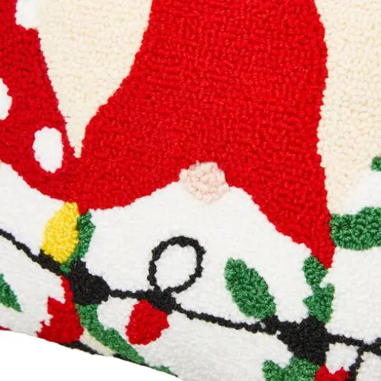 Glitzhome&reg; Hooked Christmas Gnomes Throw Pillow {7}
