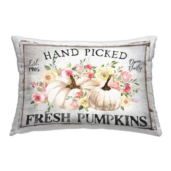 Stupell Industries Hand Picked Pumpkins Outdoor Printed Pillow {1}