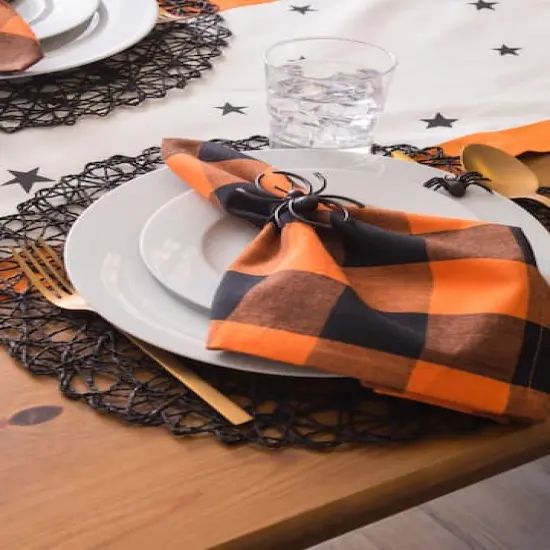 DII&reg; Woven Paper Round Placemats, 6ct. Black {6}