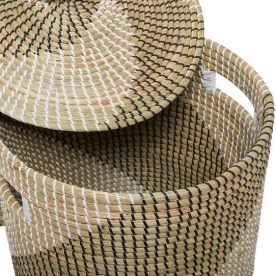 Brown Sea Grass Contemporary Storage Basket Set {4}