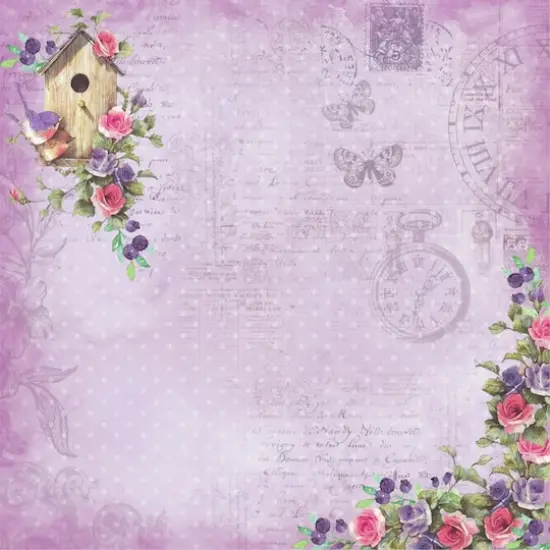 Little Birdie Birds & Berries Cardstock Pack, 12" x 12" {7}