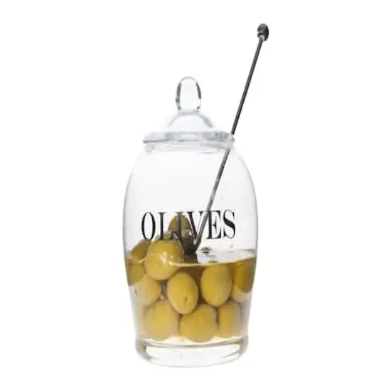 Hello Honey&reg; 5.5" Clear Glass Olive Jar with Lid Set {5}