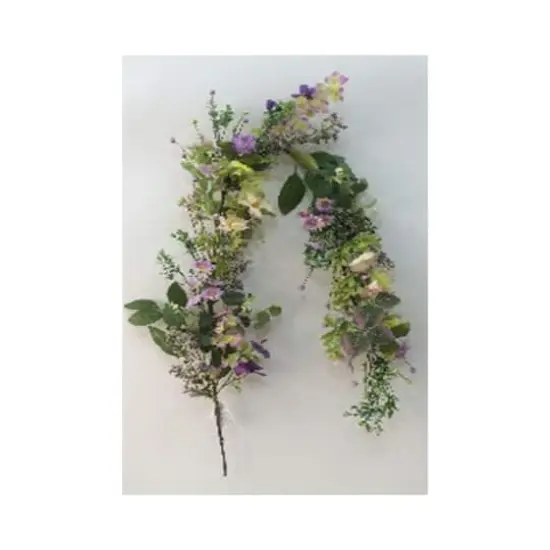 5ft. Purple Daisy & Mixed Foliage Floral Garland {1}