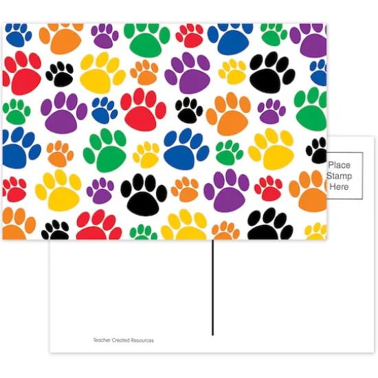 Teacher Created Resources Paw Prints Postcards, 6 Packs of 30 {1}