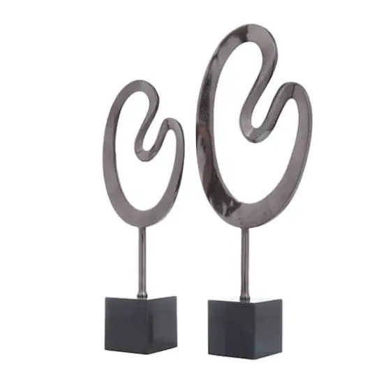 CosmoLiving by Cosmopolitan Black Marble Contemporary Sculpture, 24" x 21" {3}