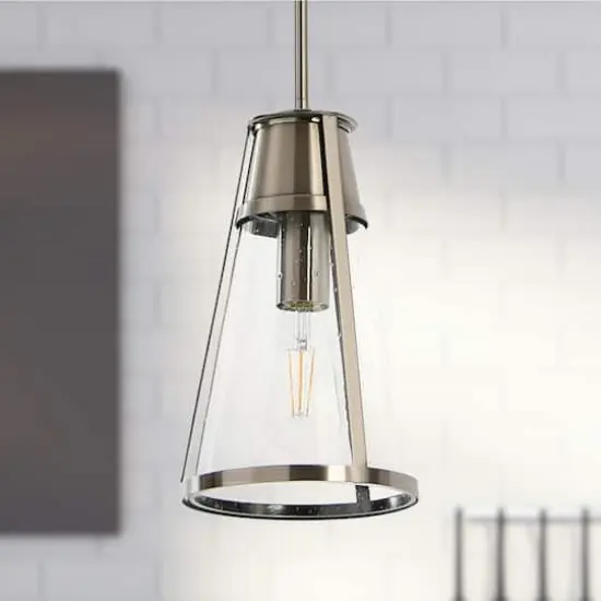 Hello Honey&reg; Robert Stevenson Lighting Jaxon Metal & Seedy Glass Ceiling Light Brushed Nickel {5}