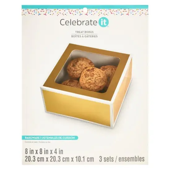 Gold Treat Boxes with White Trim By Celebrate It&reg; {6}