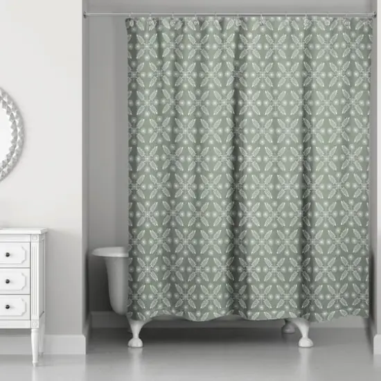 Starry Leaves Shower Curtain Sage {1}