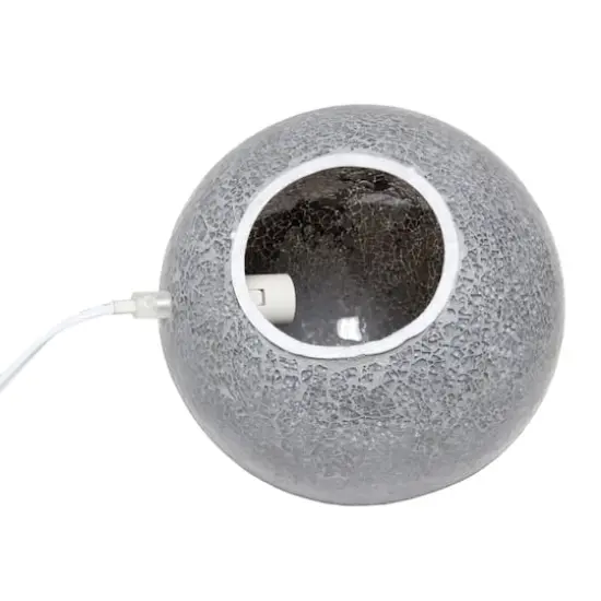 Simple Designs 7.7" Mosaic Stone Ball Table Lamp Gray {7}