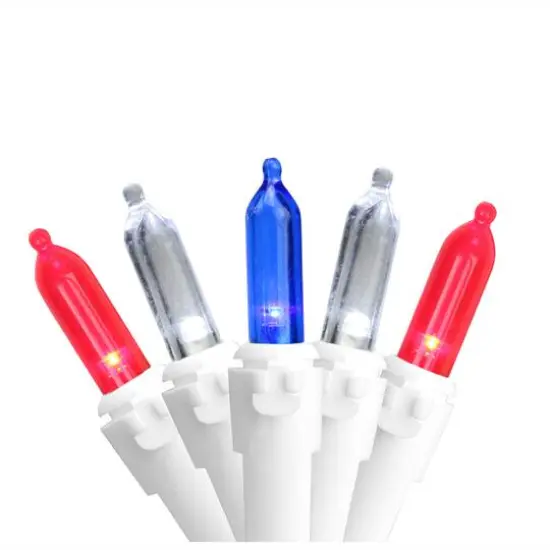 100ct. Red, White & Blue 4th of July LED Mini Light Set {1}