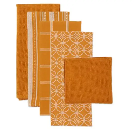 DII&reg; Dish Towel & Dishcloth Set Pumpkin {6}