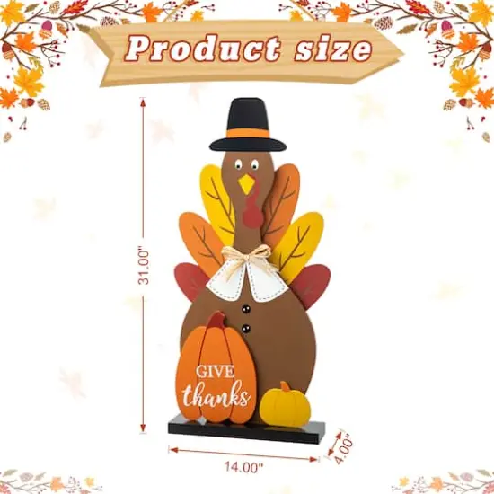 Glitzhome&reg; 31" Thanksgiving Wooden Turkey Porch D&eacute;cor {9}