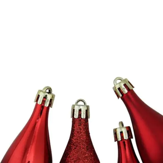 8ct. 5.5" 4-Finish Red Hot Shatterproof Finial Drop Ornaments {3}