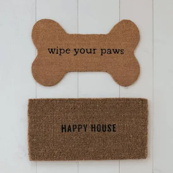 Hello Honey&reg; 32" x 16" Happy House Natural Coir Doormat {4}
