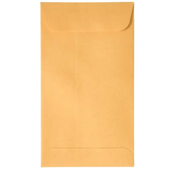 JAM Paper 3.125" x 5.5" Brown Kraft Coin Business Peel & Seal Closure Envelopes {6}