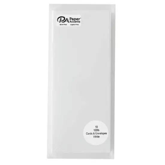 PA Paper&trade; Accents 3.125" x 6.5" Solar White Cards & Envelopes, 10ct {1}
