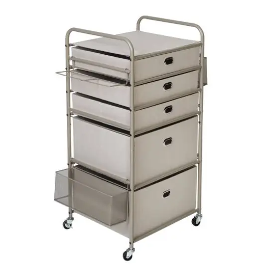 Honey Can Do Taupe Wrapping Paper Storage Cart with Wheels {1}