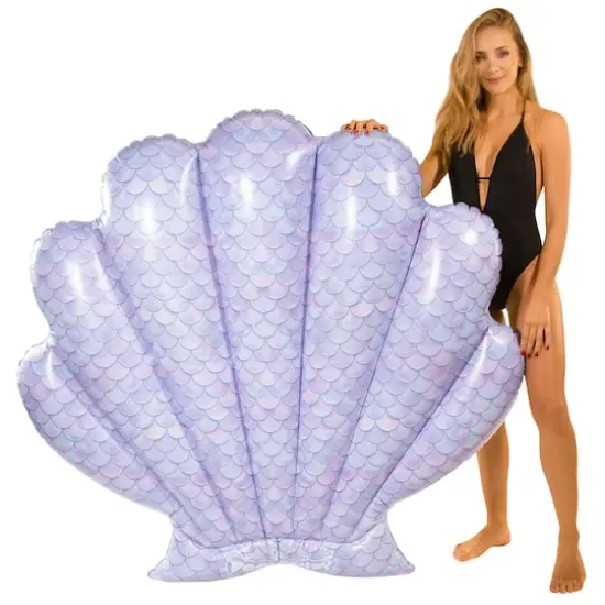 PoolCandy Mermaid Giant 60" Shell Island Float {4}