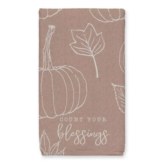 Count Your Blessings Dusty Rose Pumpkin Tea Towel Set {3}