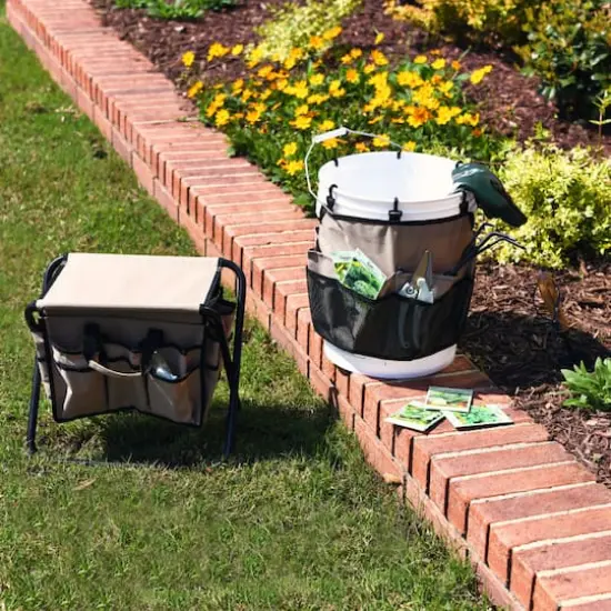 Household Essentials Collapsible Utility Stool Brown {4}