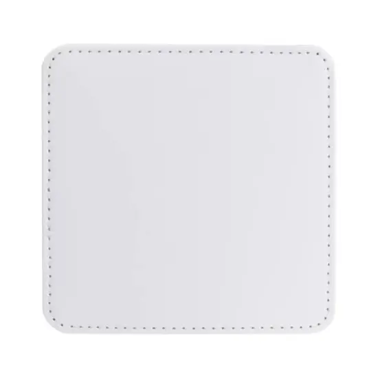 Craft Express White Square PU Leather Coasters, 4ct. {3}