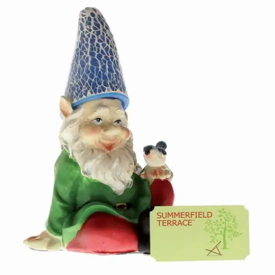 7" Cheery Gnome Solar Statue {7}