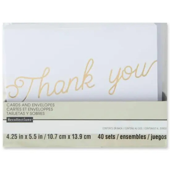 Thank You Cards & Envelopes by Recollections&trade;, 4.25" x 5.5" {8}