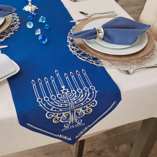 DII&reg; 108" Embroidered Menorah Table Runner {3}