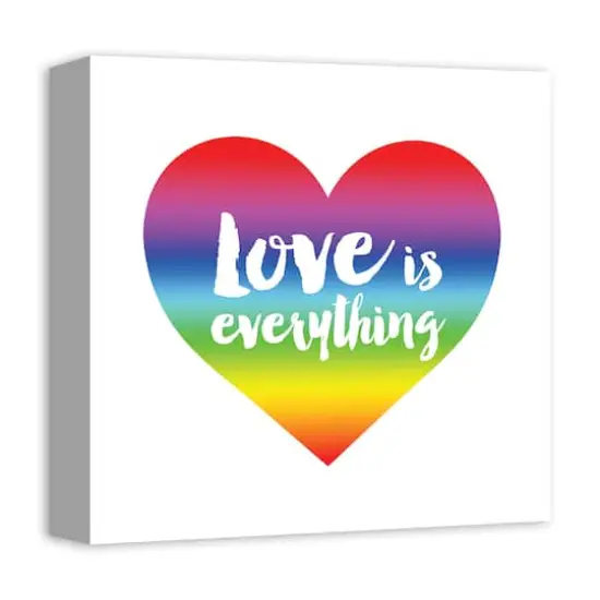 Love Everything Rainbow 12" x 12" Canvas Wall Art {3}
