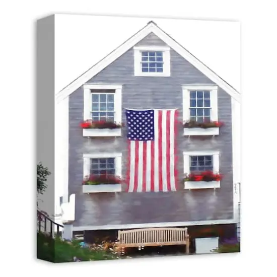 Patriotic Coastal Home Canvas Wall Art {3}