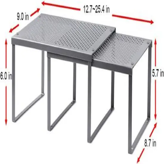 NEX&trade; Silver Stackable Metal Kitchen Cabinet & Counter Organizer {3}