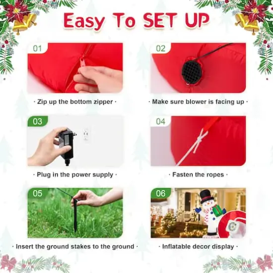 Glitzhome&reg; 6ft. Lighted Inflatable Rotating Snowman D&eacute;cor {16}