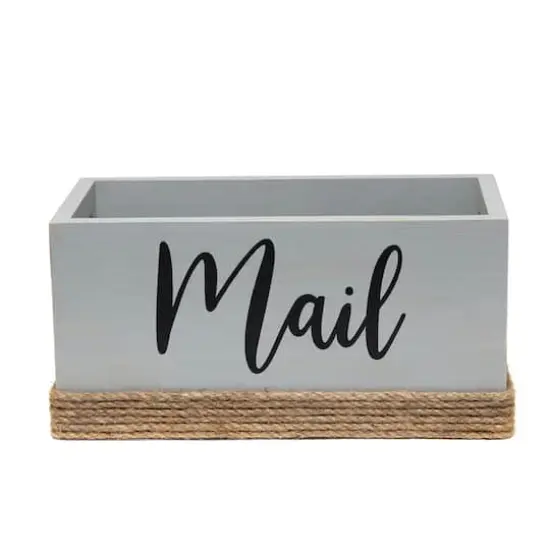 Elegant Designs Mail Script Mail Holder with Handles Black/Gray {1}