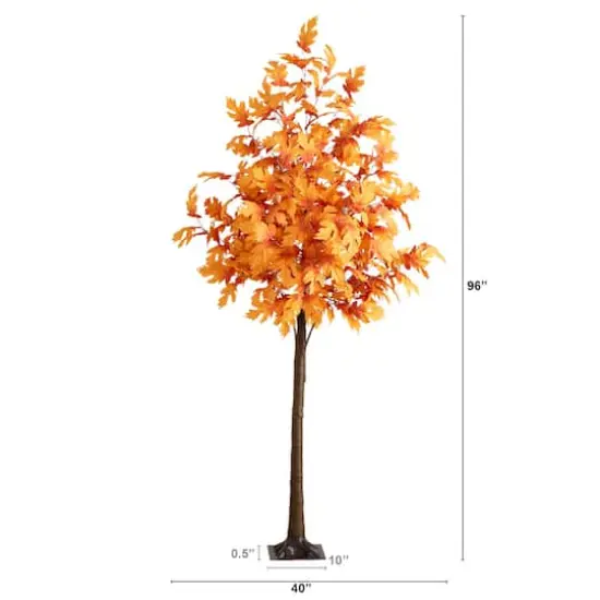 8ft. Pre-Lit Autumn Maple Artificial Fall Tree with 660 Warm White LED Lights {3}